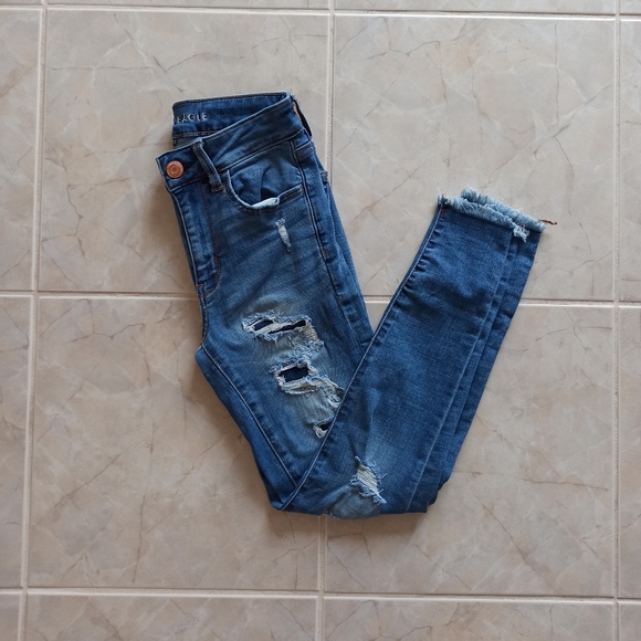 High-rise American Eagle Ripped Jeggings - Picture 1 of 6